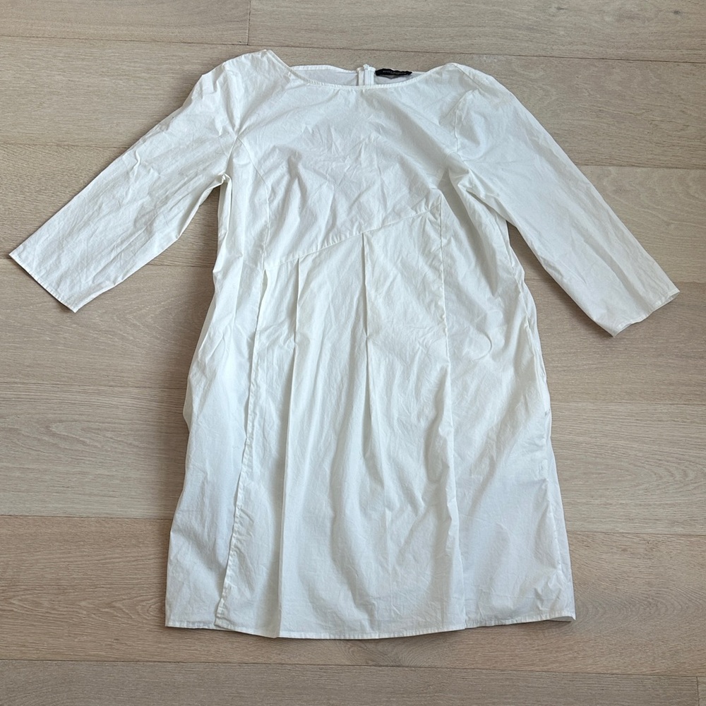 Piazza sempione White Women's Dress sz it 48/ large 3/4 sleeve cotton
